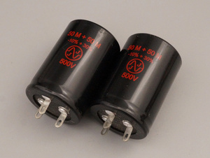 2個 JJ Electronic 電解コンデンサ 50+50uF/500VDC 難あり