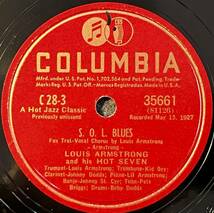 LOUIS ARMSTRING AND HI SHOT SEVEN COLUMBIA S.O.L. Blues OKEH未発売_画像1