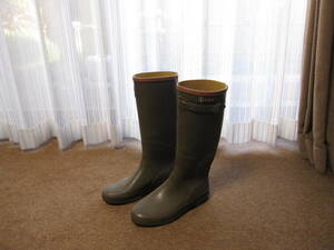 AIGLE エーグル ラバーブーツ 長靴 カーキ 36/23cm USEDキレイ キャンプ アウトドア フランス 雨具