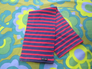 SAINT JAMES St. James border cotton muffler navy blue / red border 