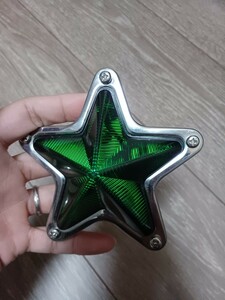 星型マーカーランプ　レトロ　グリーン　緑　デコトラ　プラスチックレンズ　新品