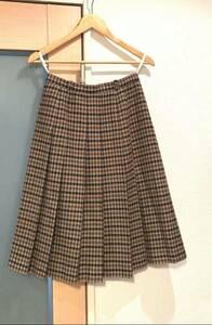 BURBERRYS Burberry z Burberry check wool pleated skirt 