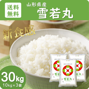 山形県産 雪若丸 30kg 10kg×3袋 送料無料 玄米 白米 精米無料 新米 令和5年産 一等米 米 お米 10kg 20kg も販売中