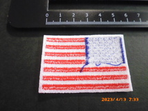 ワッペン　米国旗　USA　（小）5.5cm x 3.5cm 裏はアイロンの熱でつく糊_画像2