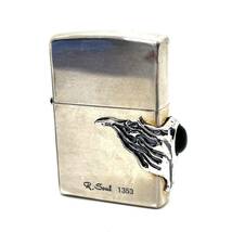 【未着火品!!】ZIPPO ジッポー R.Soul 1353 ウィング メタル オニキス 立体 2004年製 ウイング ストーン_画像1