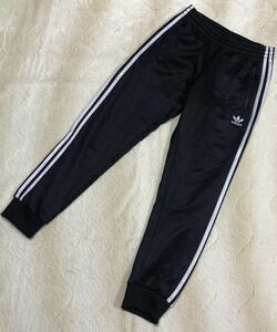 ☆adidas☆アディダス オリジナルス トラック パンツ S 黒系 ジャージ ジョガーパンツ 裾リブ アディカラー クラシック HC1934