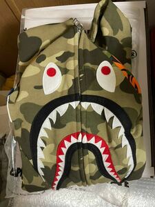 1円 〜 新品 L サイズ アベイシングエイプ A BATHING APE パーカー SHARK CAMO エイプ FULL ZIP bape シャークパーカー shark hoodie zip 