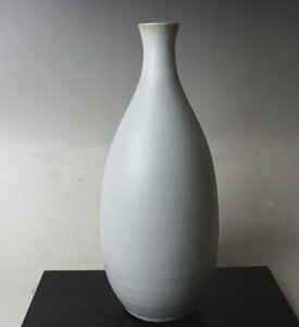 ■W-3628■花瓶　白磁　一輪挿し　ひび割れ文様　徳利　大柄　1,23Kg■