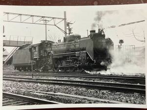 昭和鉄道写真：羽越本線電化記念SLさよなら列車牽引機D51 443[新津]。1972年頃撮影。7.7×11.1㎝。