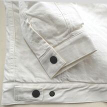 GDC ジーディーシー 日本製 デニムジャケット ボア裏地 襟なし 丸首 ジージャン コットン 白 メンズMサイズ 本州送料無料 A216_画像5