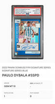 【99枚限定 POP1 PSA 10/10】2022-23 Panini Donruss パウロディバラ Paulo Dybala 直筆サインカード Blue Prizm Auto_画像3