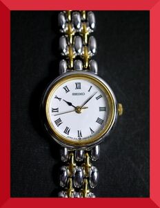 美品 セイコー SEIKO クォーツ 3針 純正ベルト 1F21-0A30 女性用 レディース 腕時計 W849 稼働品