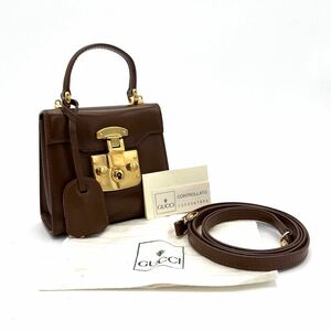 OLD GUCCI オールド グッチ ミニミニ マイクロ レディロック 2way ボックス カーフ ショルダー バッグ D0775N