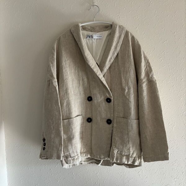 zara オーバーサイズ リネンジャケット