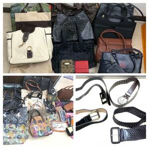 【BG-01】【大量・未使用品有】バッグ 財布 ポーチ ベルト まとめ / CHANEL LOUIS VIITTON GUCCI COACH HUNTING WORLD FURURA RENOMA