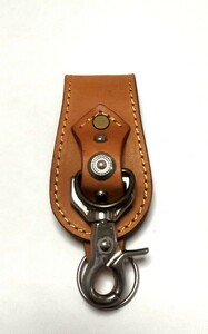  original design belt loop key holder light brown cow leather 