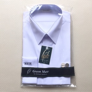 (新品)男子ワイシャツ 長袖 サイズ M ◆Green Mate◆マーク入り◆白◆日本製◆制服◆学生服◆冬用◆冬服◆中学◆男子学生◆スクールシャツ