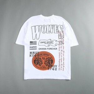 Darc Sport OHANA LIFE MOVES FAST OVERSIZED TEE WHITE M ダルクスポーツ オハナ ライフ ムーブ オーバーサイズ Tシャツ ホワイト 白 狼