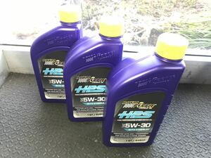 新品未使用/未開封ROYALPURPLE(ロイヤルパープル)HPS/SAE5W-30エンジンオイル 1QT/946mｌ3本セット