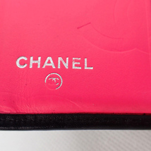 【中古】CHANEL/シャネル カンボンライン ブラックｘピンク 2つ折り 財布[b29-47］_画像8