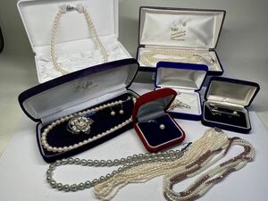 N11 京都買取品 本真珠ネックレス タイピン 淡水ベビーパール 人工パール(検索:アクセサリー ヴィンテージ ジュエリー まとめて