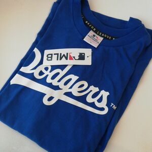 MLB　ドジャース　Tシャツ　公式　公式グッズ　ブルー　青　大谷翔平　刺繍　ロゴ　 半袖　 シャツ　青色　ロゴT