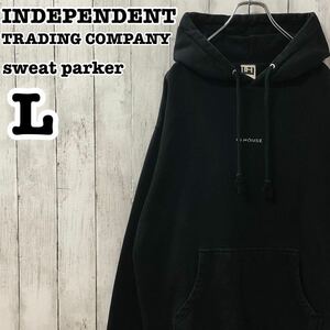 INDEPENDENT TRADING COMPANY アメリカ古着 ワンポイント プリント スウェット パーカー L