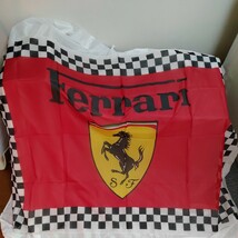 【少し汚れ有】③フェラーリ　ferrari　跳馬ロゴバナー　フラッグ　旗　大きいサイズ　135×110　0118-tnbkr-SA7_画像1