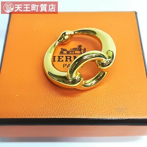 質屋出品【HERMES】エルメス スカーフリング モースカーフリング ホースビット ゴールドカラー スカーフ留 中古