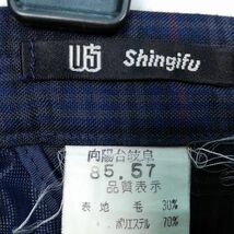 1円 スクールスカート 大きいサイズ 夏物 w80-丈59 チェック 中学 高校 プリーツ 学生服 制服 女子 中古 HK0790_画像6