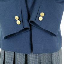 1円 ブレザー マイクロミニスカート ネクタイ 上下4点セット 指定 M トンボ 冬物 女子 学生服 神奈川大井高校 紺 制服 中古 ランクC EY0345_画像3