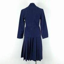 1円 ブレザー スカート 上下2点セット 冬物 女子 学生服 中学 高校 花紺 制服 中古 ランクC EY1964_画像2