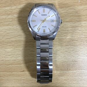 CASIO カシオ MTP-1302 WR50M デイト 腕時計 メンズ腕時計 時計 ラウンド 腕回り17.5cm シルバー 銀 銀色 白盤面 動作未確認 1 シ 6548