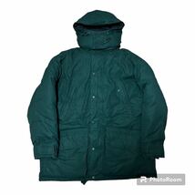 90s Eddie Bauer ダウンコート L グリーン ロング グースダウン_画像1