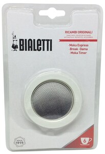 Bialetti（ビアレッティ）6カップ　交換用パッキン＆フィルターセット（パッキン3枚,フィルター1枚）