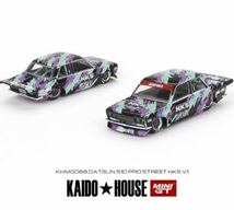 1/64　KAIDO HOUSE　MINI GT　★　ダットサン KAIDO 510ブロストリート HKS V1 ( 左ハンドル )　KHMG068　★ 街道ハウス DATSUN MINI-GT_画像2