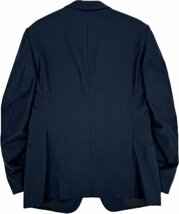 ARMANI COLLEZIONI アルマーニ ストライプ ウール シングル 2B テーラード ジャケット 通年素材 52/XL 紺/ネイビー イタリア製 国内正規品_画像2