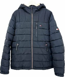 22aw TOMMY HILFIGER トミーヒルフィガー 「キルト ポリツイル 中綿 ジャケット」 フード裏ボア 防風 防水 軽量 151AP213 M 紺 定価￥27500