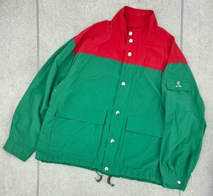 90s Polo Ralph Lauren ポロ ラルフローレン CP RL-92 ロゴ刺繍 ナイロン ジャケット ウインドブレーカー L 緑×赤 ヴィンテージ SPORT