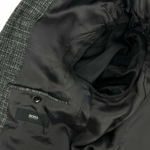 HUGO BOSS ヒューゴボス ウール ツイード シングル 2B テーラード ジャケット ブレザー エルボーパッチ 裏地付 秋冬 48/M 黒/白 国内正規品_画像5