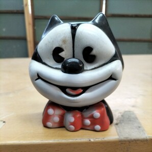 [希少品] Felix the cat フィリックス 貯金箱 昭和 レトロ ビンテージ 当時物 入手困難 激レア ソフビ 人形 フィギュア アンティークの画像1