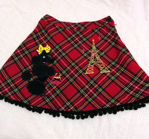 エミリーテンプルキュート　プードル刺繍　タータンチェック柄　スカート　エミキュ　Emily Temple Cute skirt 