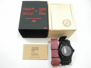 C4766★腕時計 エヴァンゲリオン VAGUE WATCH CO. EVA BLK SUB Limited Edition ブラック RADIO EVA 10th MODEL ※電池切れ【ジャンク】