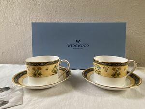 WEDGWOOD ウェッジウッド インディア　未使用品　ペア　2客セット　カップ&ソーサー　コーヒーカップ　ティーカップ