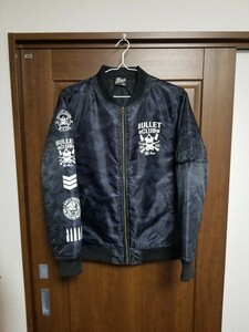 ほぼ新品　新日本プロレス　BULLET CLUB ブルゾン　Ｌ　ネイビー迷彩柄　デビッド・フィンレー　EVIL　KENTA　成田 蓮　バレットクラブ