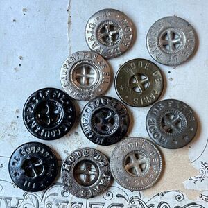  prompt decision metal button 10 piece φ16 & 17mm Vintage material raw materials remake France buying attaching B
