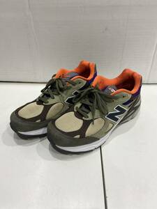 【New Balance ニューバランス 】M990BT3 ローカットスニーカー 25.5cm カーキ オレンジ made in USA メンズ 2401oki