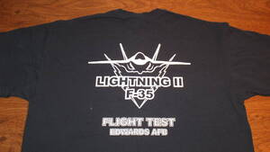 [USAF]461St F-35 lightning Ⅱ Edwards Air Force basis ground Stealth fighter (aircraft) flight test T-shirt size XL FLIGHT TEST cotton 100% navy blue 