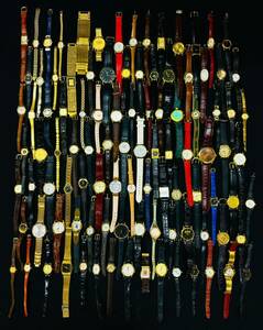 腕時計 100点 個 セット 大量 ゴールドカラー レディース TISSOT SEIKO ELGIN CITIZEN WALTHAM BEAMS 等 まとめて ジャンク品おまとめA42