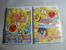 任天堂　Wii 　タタコン　太鼓の達人　太鼓とバチ 2個 + ソフト2枚　①　使用感有　中古_画像3